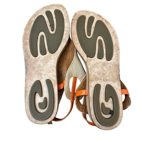 Gentle Souls Opal Tan Orange Leather Slingback Thong Sandals Size 9 - Picture 3 of 5
